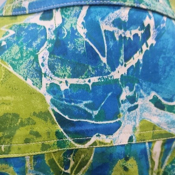 Chico's Vibrant Blue and Green Jean Jacket - Picture 9 of 9